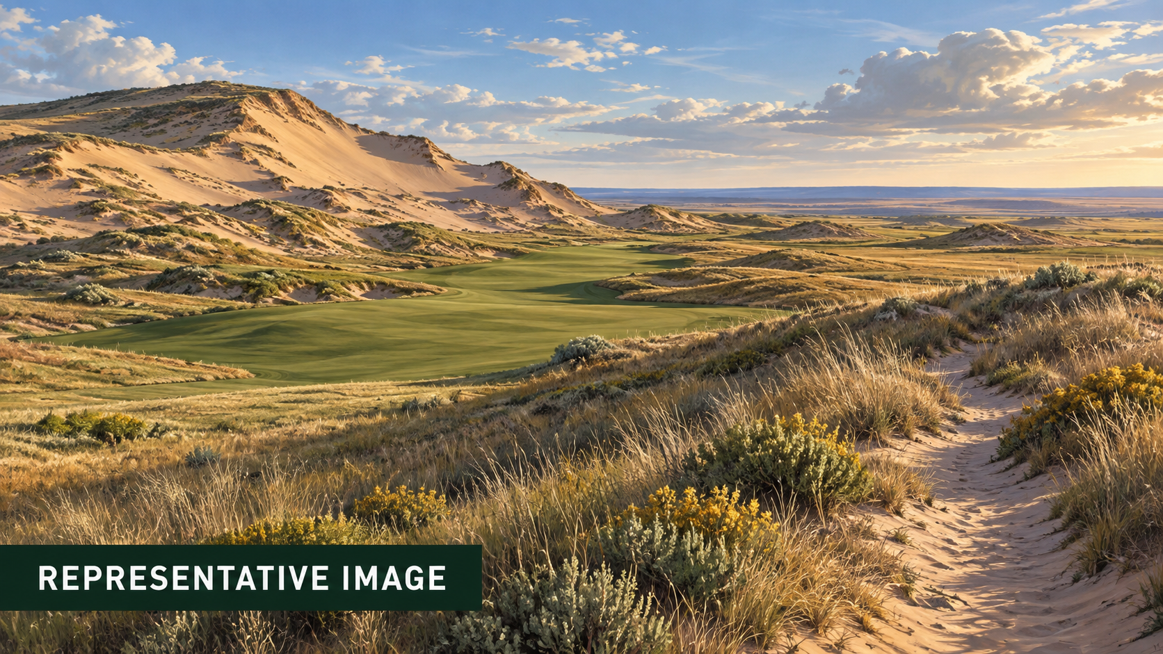 Representative illustration of a links-inspired course on Colorado plains